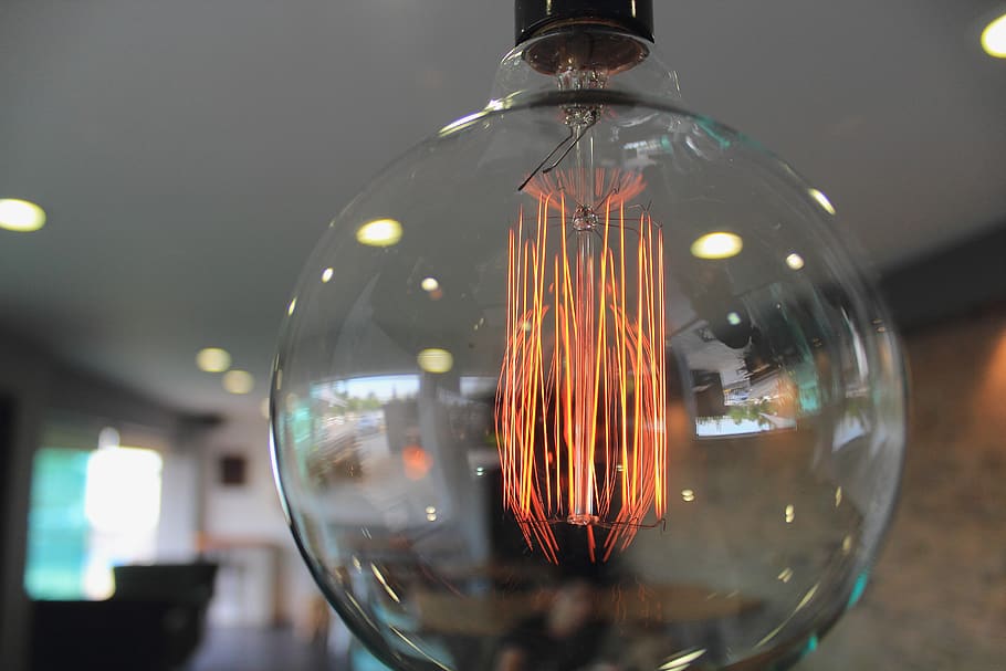 bulb, light, fire, lamp, lighting equipment, transparent, indoors HD wallpaper