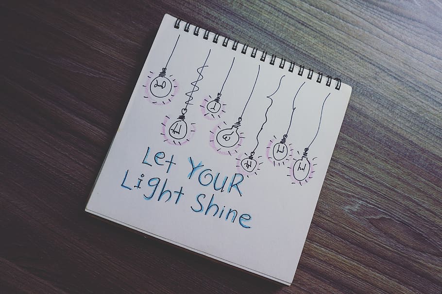 Let Your Light Shine Drawing on Notebook, composition, drawings HD wallpaper