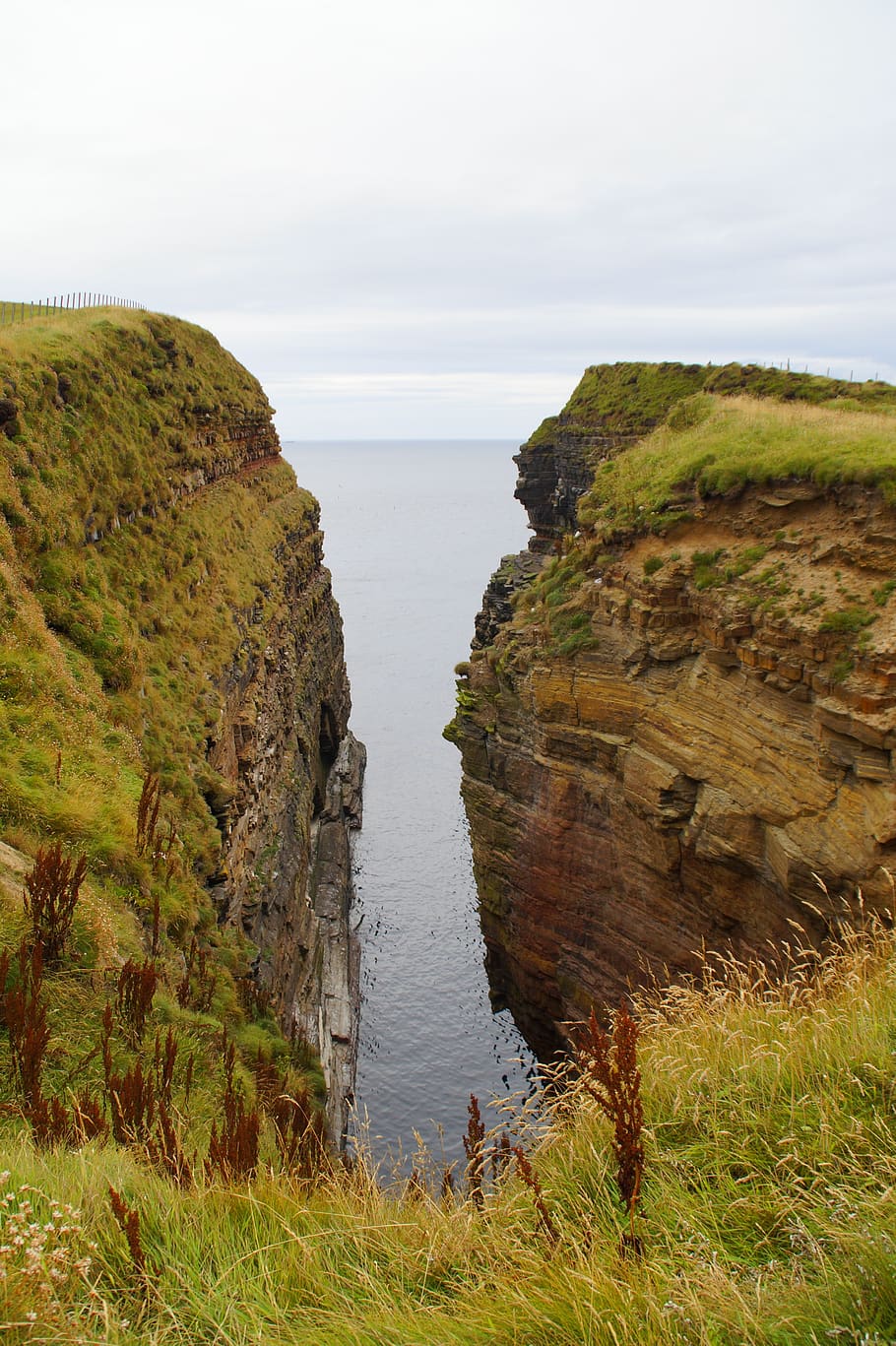enge, cliffs, landscape, steep, passage, sea, weathered, rock HD wallpaper