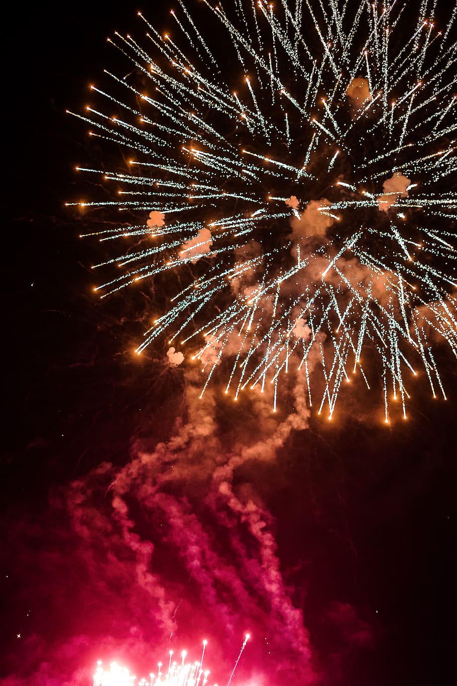 firework, night, dark, summer, boom, light, firework display HD wallpaper