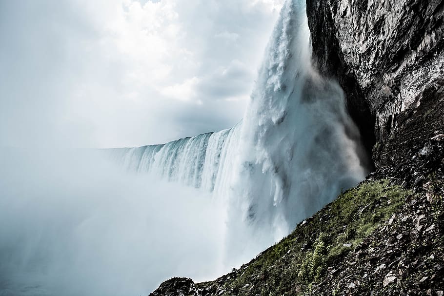 Photo Of Waterfalls, cascade, cliff, daylight, nature, scenic HD wallpaper