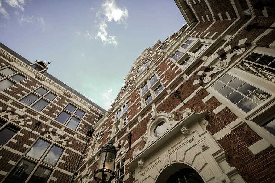 amsterdam, netherlands, clouds, building, bricks, old, sky HD wallpaper