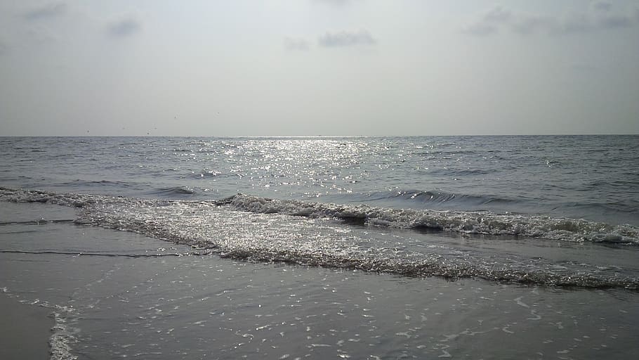 beach, sunlight, kerala, sea, sea shore, sand, ocean, water HD wallpaper