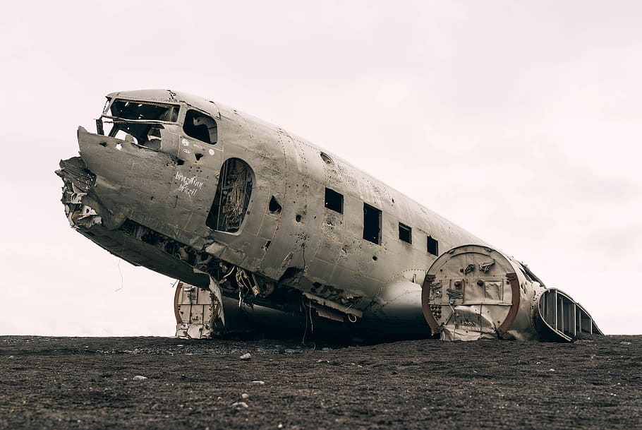 plane, decayed, airplane, weathered, abandoned, aviation, crashed, HD wallpaper