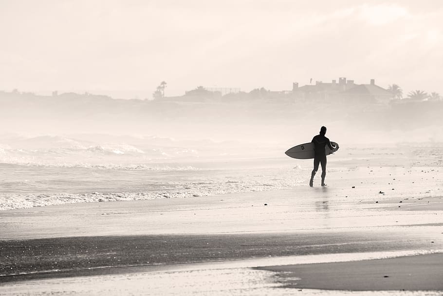 beach, ocean, outdoors, sand, sea, seascape, seashore, silhouette HD wallpaper