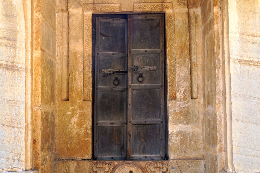 door, old, entrance, closed, wood - material, built structure HD wallpaper