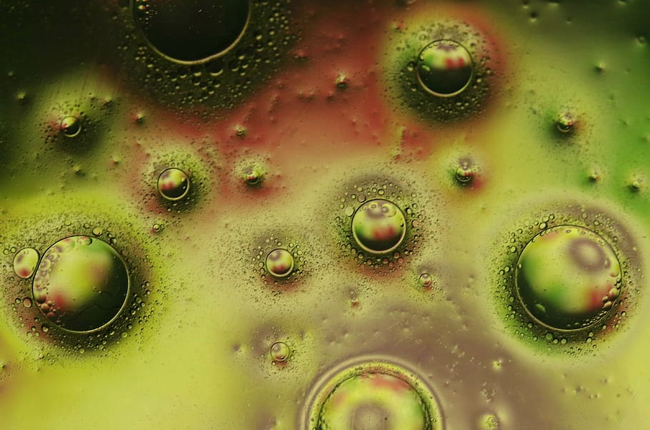 drops, macro, water, liquid, coloring, reflection, backgrounds HD wallpaper