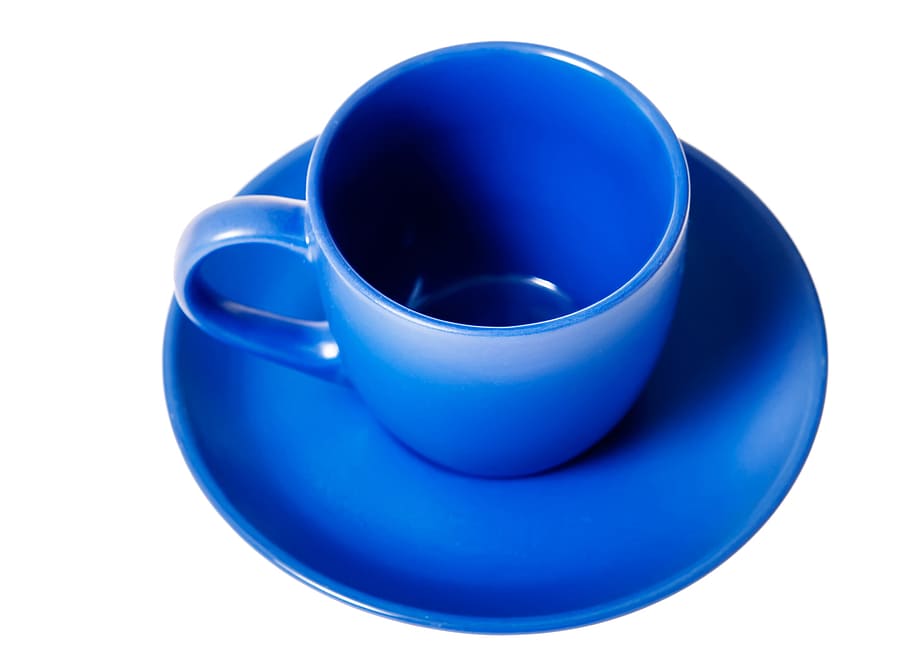 cup, tea, mug, saucer, color, empty, food, glass, blue, cut out HD wallpaper
