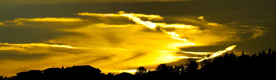 nature, sky, sunset, clouds, evening, night, mood mystical HD wallpaper