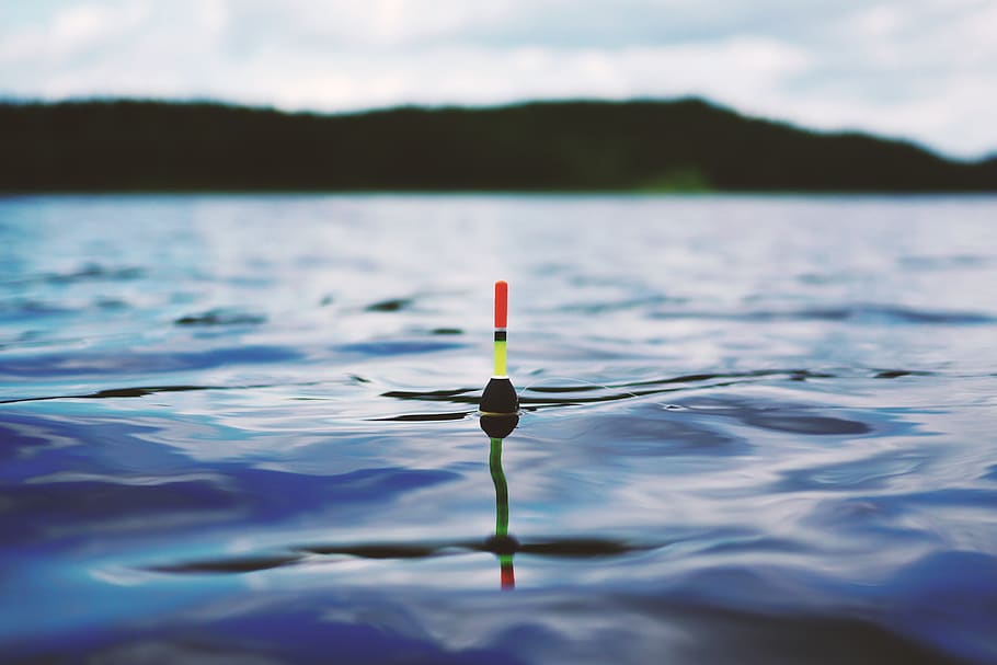 Red Yellow and Black Bouy on Body of Water during Daytime, beach HD wallpaper