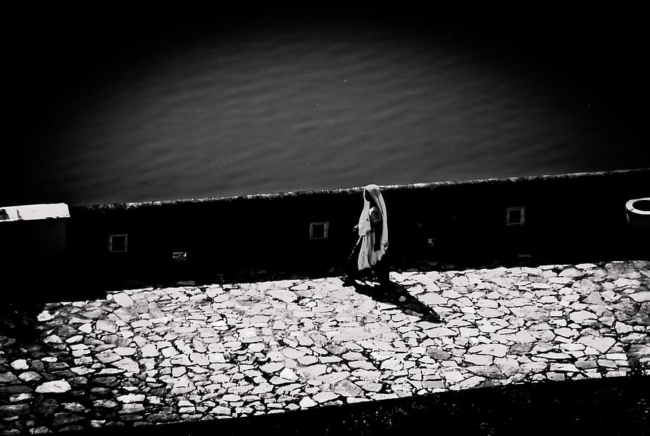 india, jaipur, bridge, watter, woman, walking, lake, old, lonely HD wallpaper