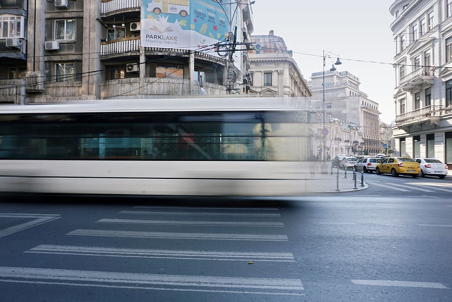 bus running on road, asphalt, tarmac, transportation, vehicle HD wallpaper