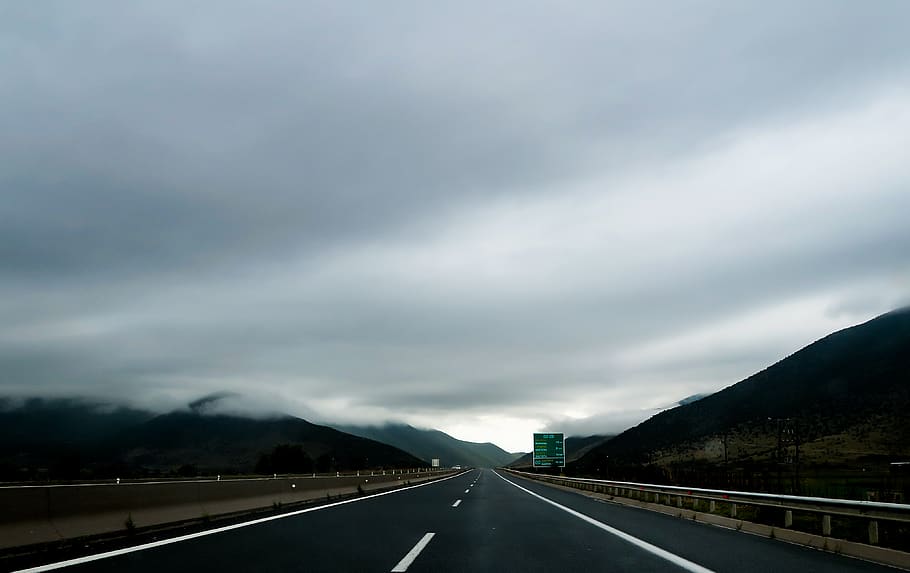 winding road through mountain, cloud - sky, transportation, the way forward HD wallpaper
