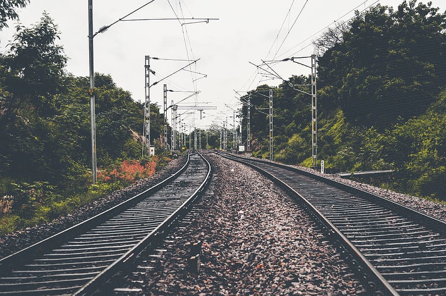 india, hyderabad, rail transportation, railroad track, tree HD wallpaper