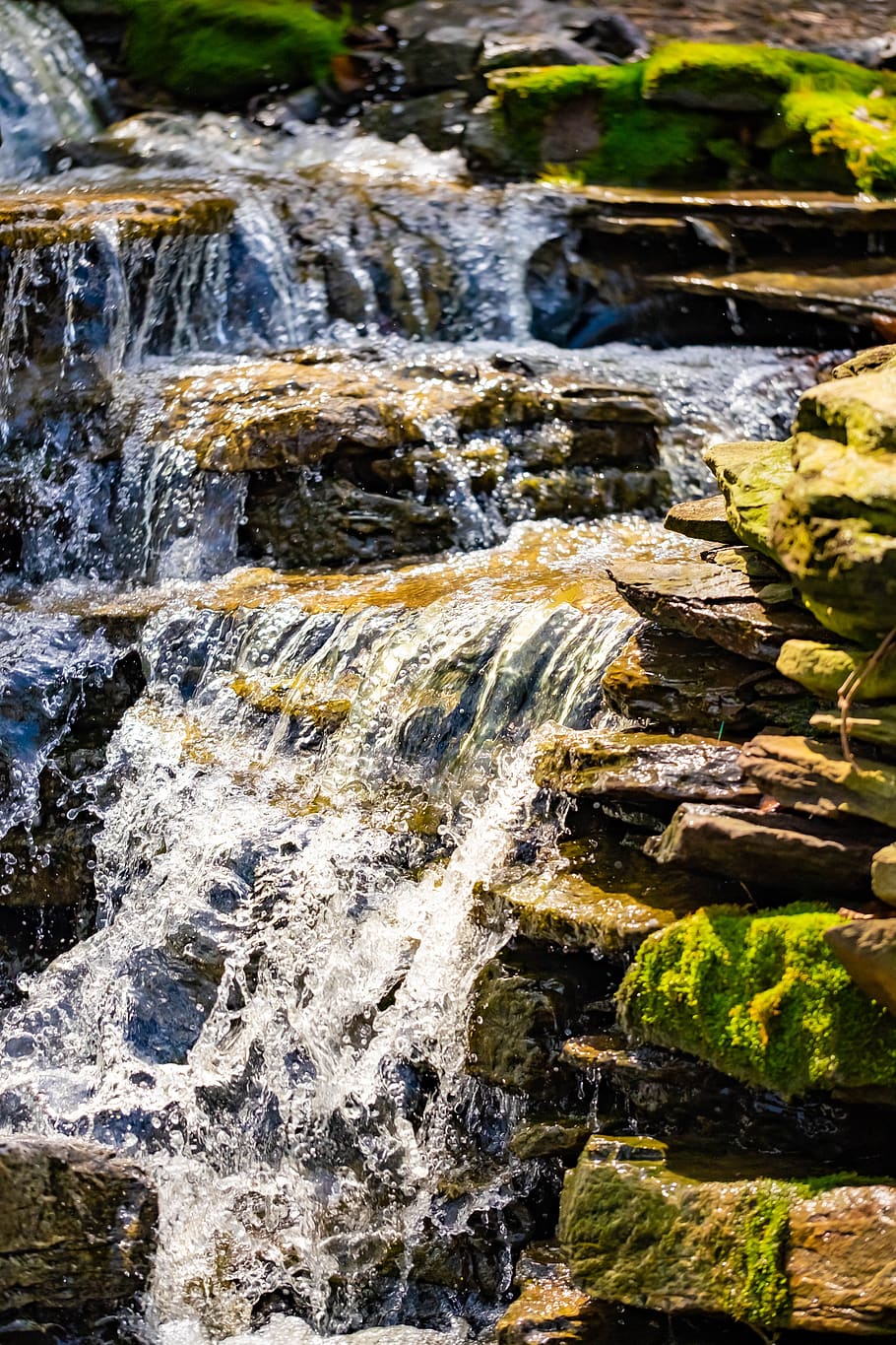 Colorful cascade, water, lovely, peaceful, nature, fields, bonito, cascade,  HD wallpaper | Peakpx