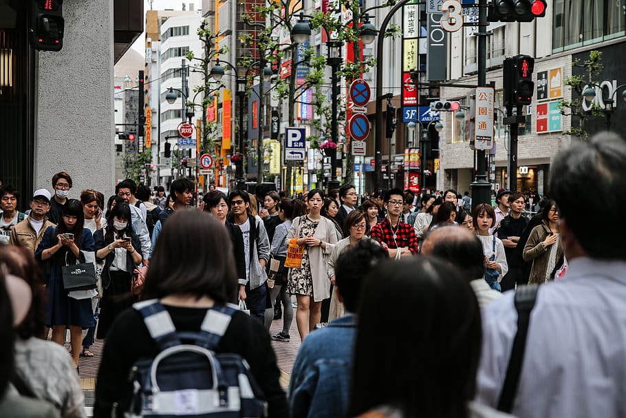 ginza, japan, chuo, commute, city, work-life balance, street crossing HD wallpaper