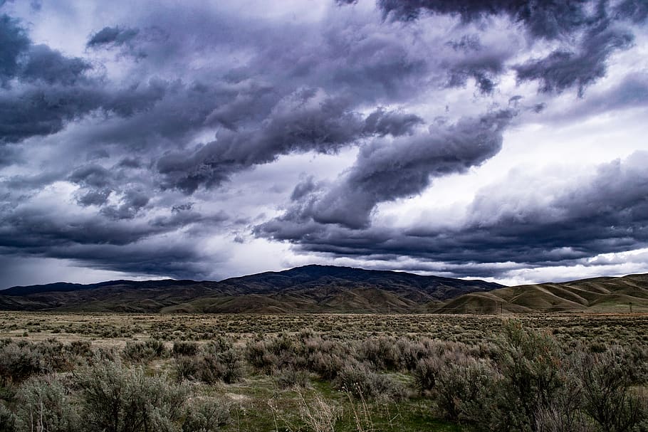 Mountains Under Cloudy Sky, clouds, landscape, nature, overcast HD wallpaper