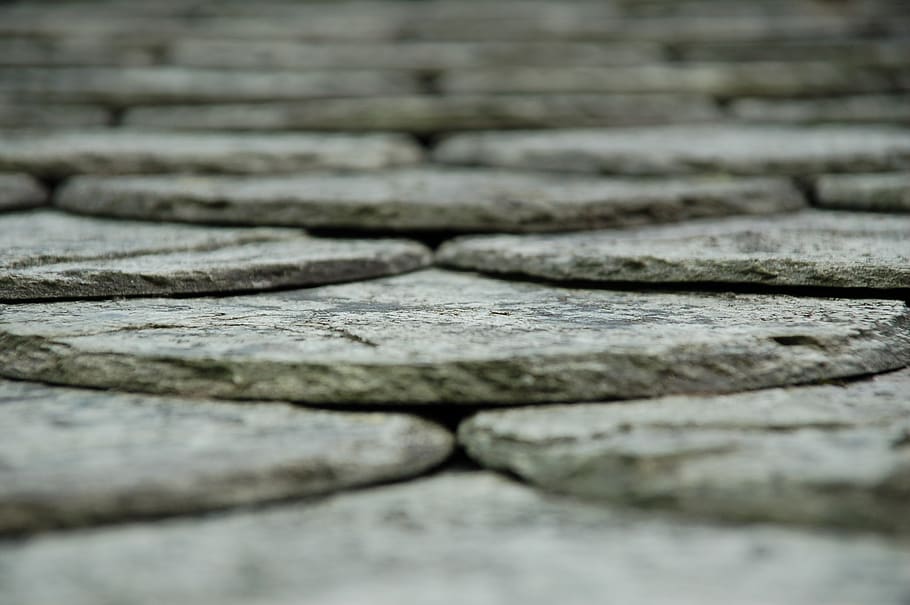 Gray Pavement, background, close-up, cobblestones, design, dirty HD wallpaper