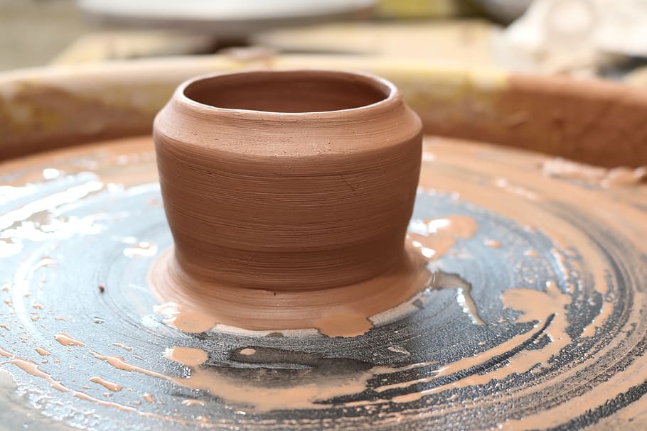 pottery, bowl, saucer, porcelain, art, cup, soup bowl, jar, HD wallpaper