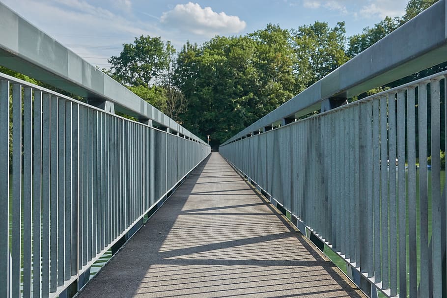 bridge, railing, eng, metal, concrete, architecture, transition HD wallpaper