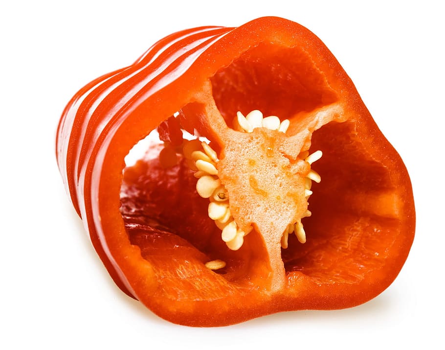 pepper, red, bell, slices, paprika, green, sweet, paprica, isolated HD wallpaper