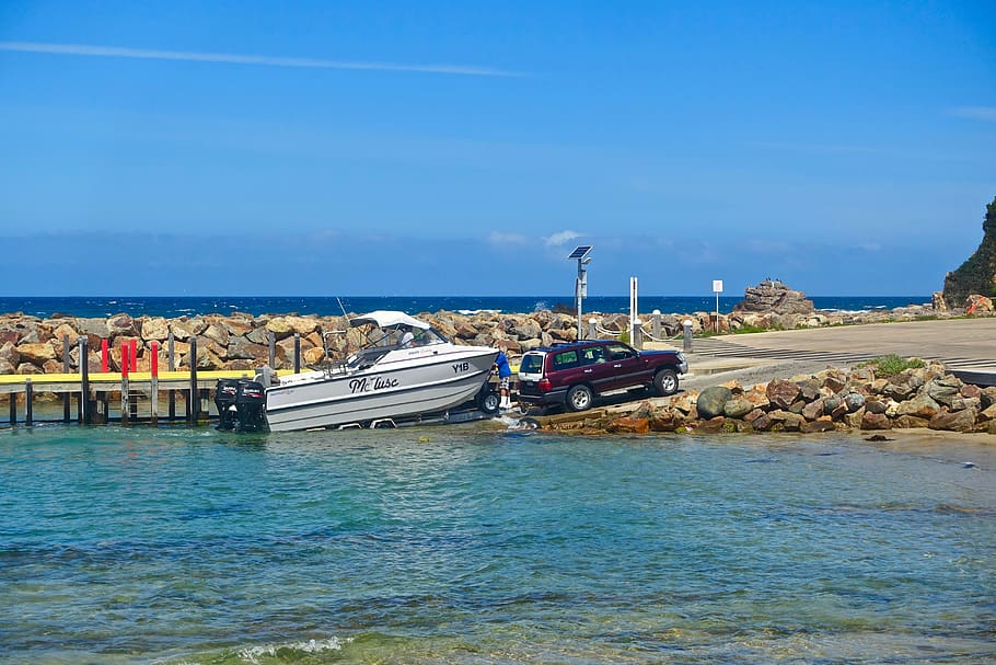launch, boat, entry, harbour, fishing, water, aquatic, leisure HD wallpaper