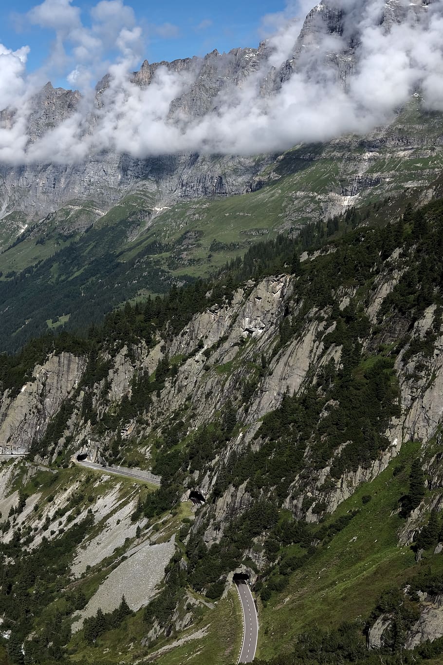 switzerland, gadmen, susten pass, green, driving, cloudy, pleasure, HD wallpaper