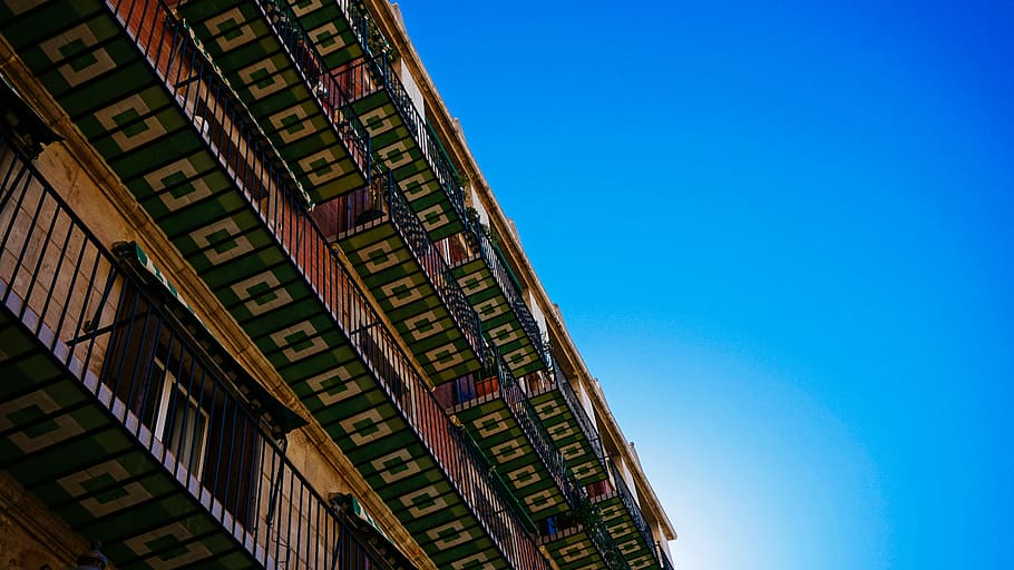 building, sky, colors, architecture, up, under, house, apartment HD wallpaper