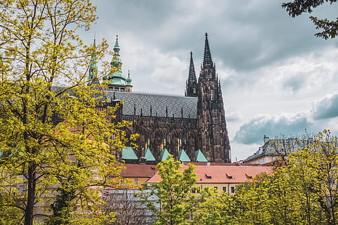 tower, spire, steeple, architecture, building, church, weather HD wallpaper