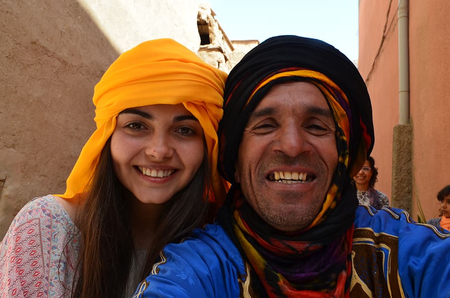 maroc, portrait, smiling, two people, happiness, emotion, togetherness HD wallpaper