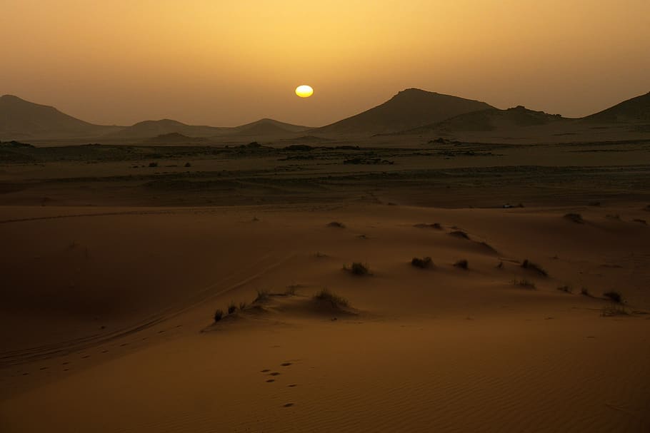 morocco, dawn, desert, dune, solitude, africa, summer, sky HD wallpaper