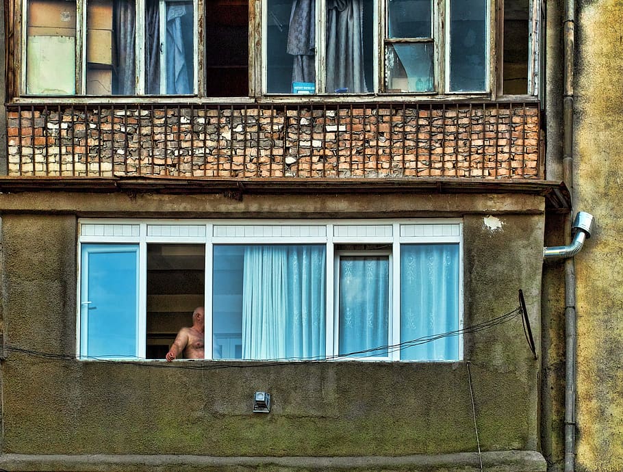 window, man, house, architecture, building, old, old building HD wallpaper
