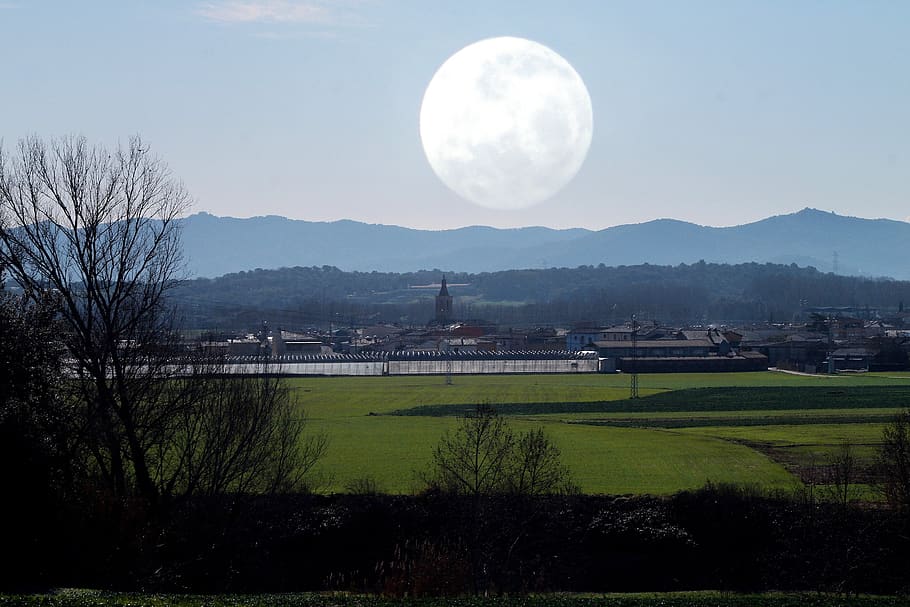 moon, reiki, mindfullness, field, people, landscape, sky, mountain HD wallpaper