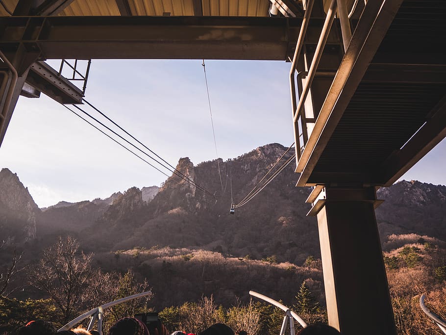 mountain peak, porch, patio, pergola, outdoors, hike, spire, architecture HD wallpaper
