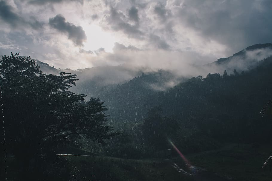 dominican republic, bonao, cloud, forest, rain, mountain, clouds, HD wallpaper
