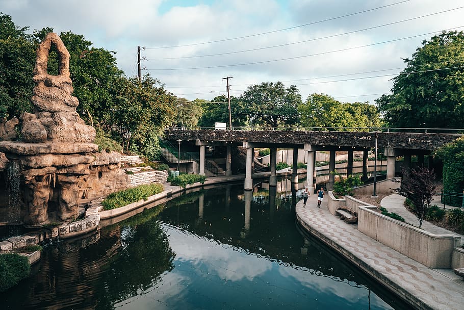 brown concrete bridge, water, architecture, built structure, tree HD wallpaper