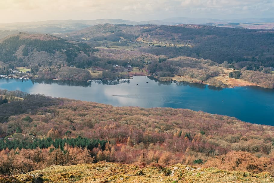 united kingdom, windermere, windemere, boat, view, vista, landscape, HD wallpaper