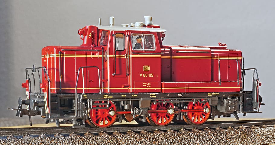diesel locomotive, switcher, deutsche bundesbahn, model, scale h0, HD wallpaper