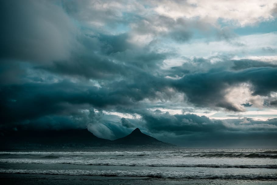 ocean under white and gray sky, nature, outdoors, water, sea HD wallpaper