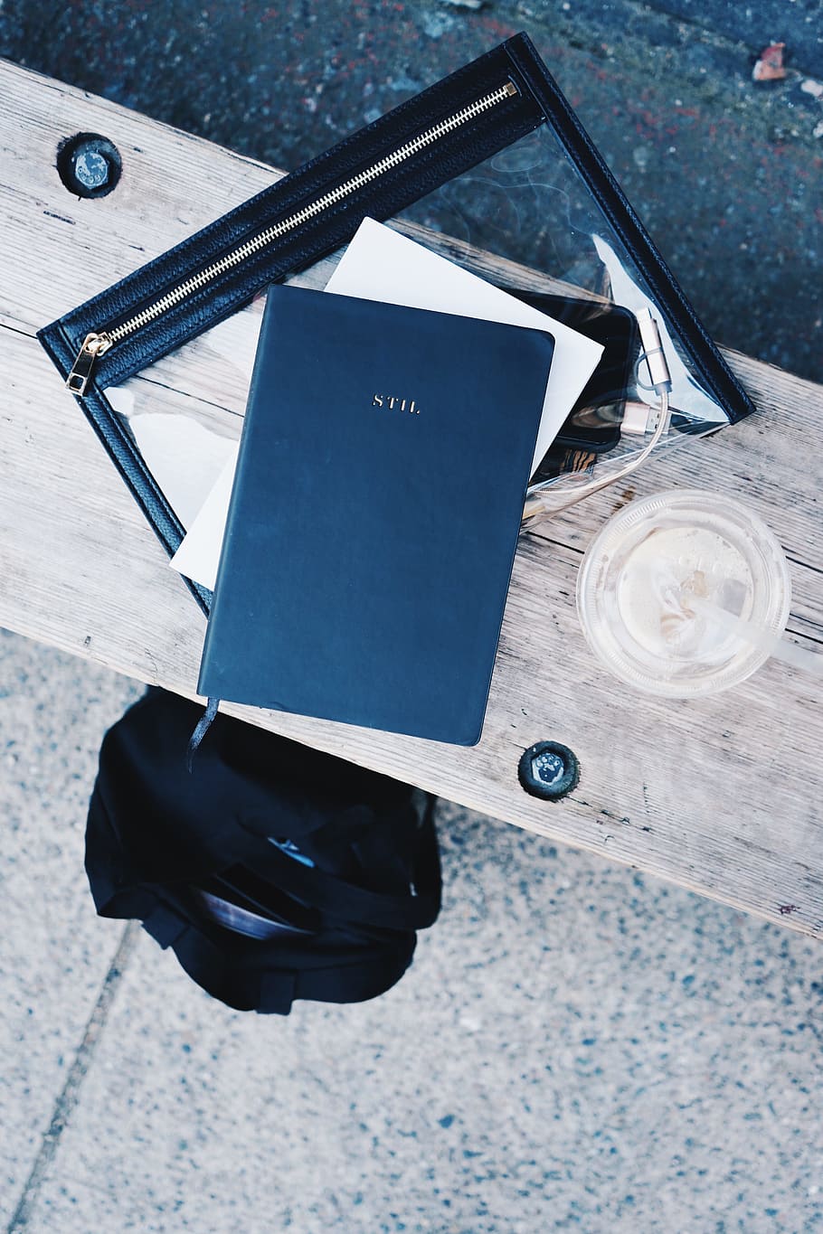 black labeled book on beige wooden surface, folder, bench, seat HD wallpaper