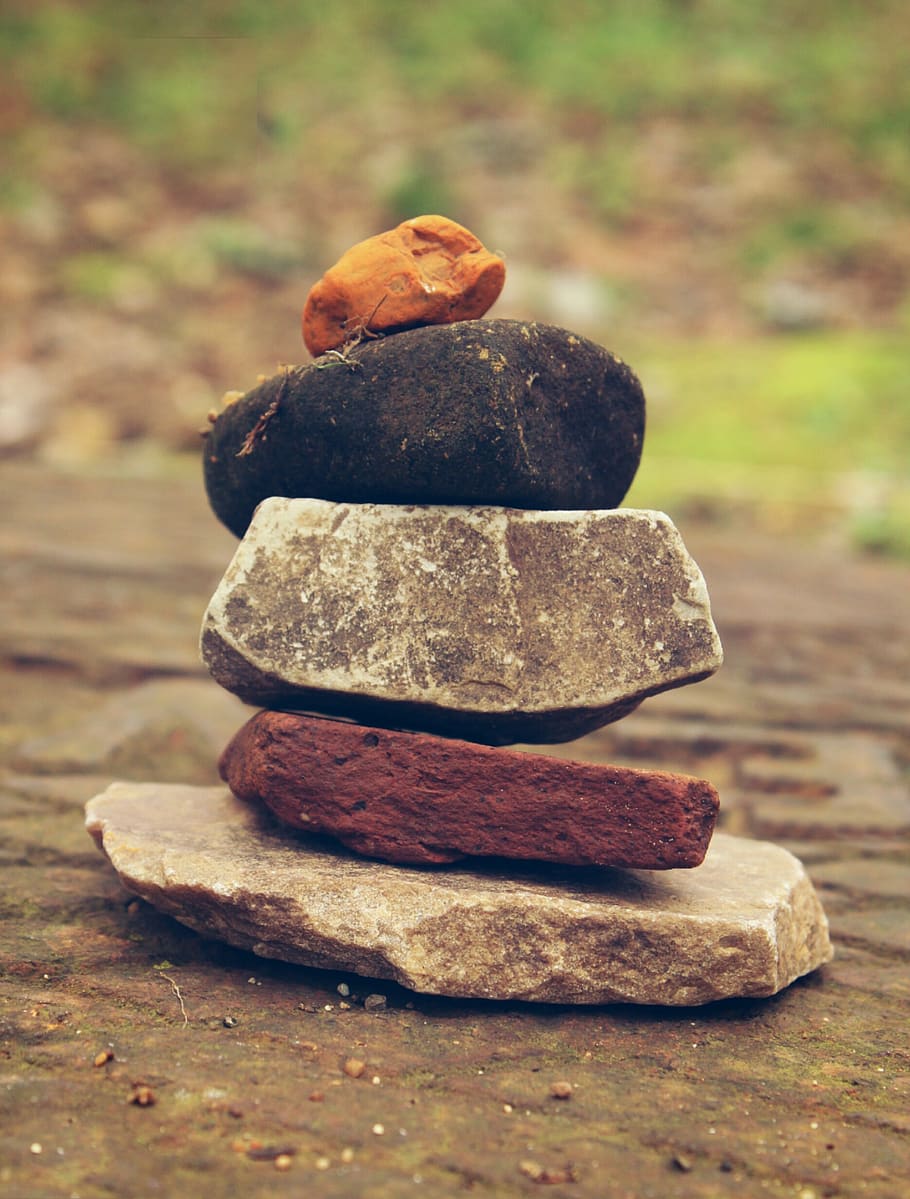 rocks, colors, nature, solid, focus on foreground, stack, rock - object HD wallpaper
