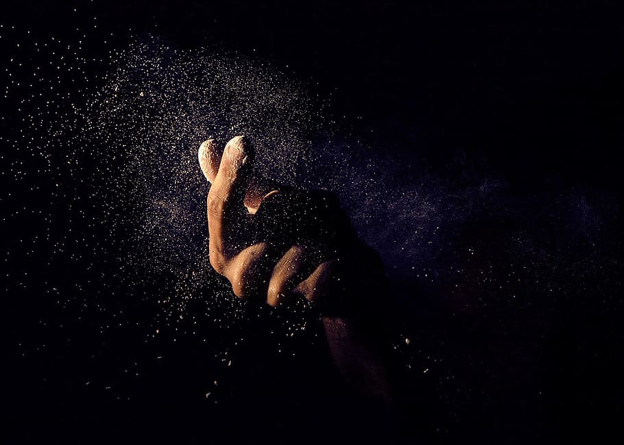 dark, night, hand, sand, dust, particles, one person, indoors HD wallpaper