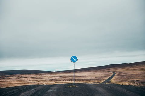 Keep Right Arrow road sign on a desert highway, cloud, clouds HD wallpaper