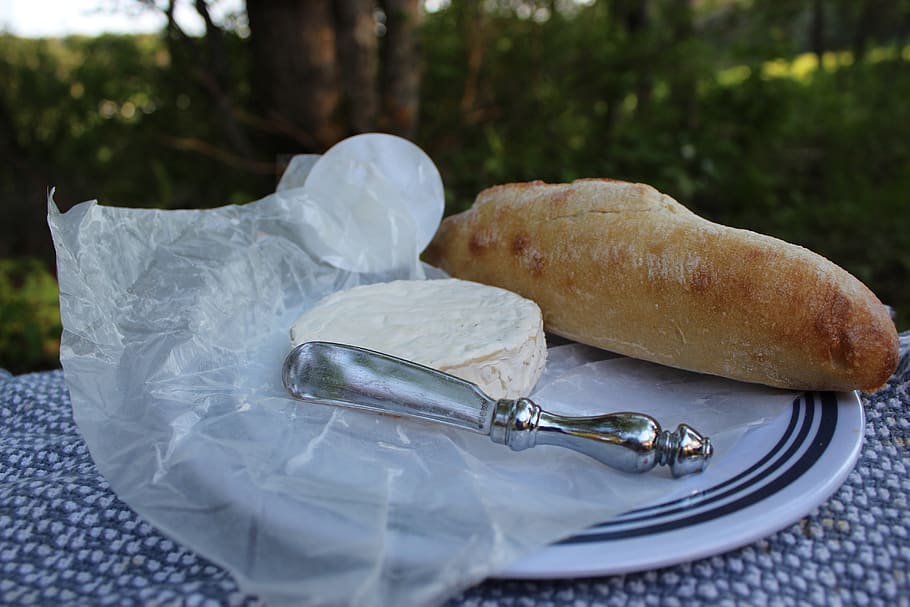 food, picnic, bread, cheese, romance, simple, baguette, food and drink, HD wallpaper