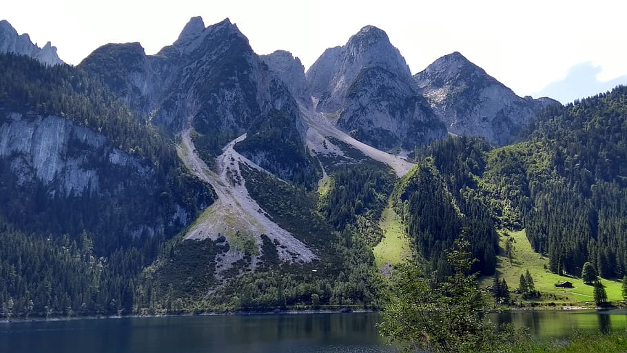 austria, mountain, water, beauty in nature, tree, scenics - nature HD wallpaper