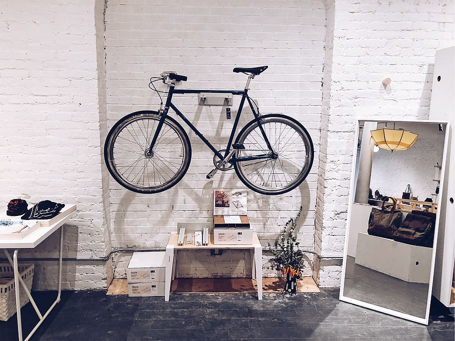 store, mirror, interior design, bicycle, transportation, mode of transportation HD wallpaper