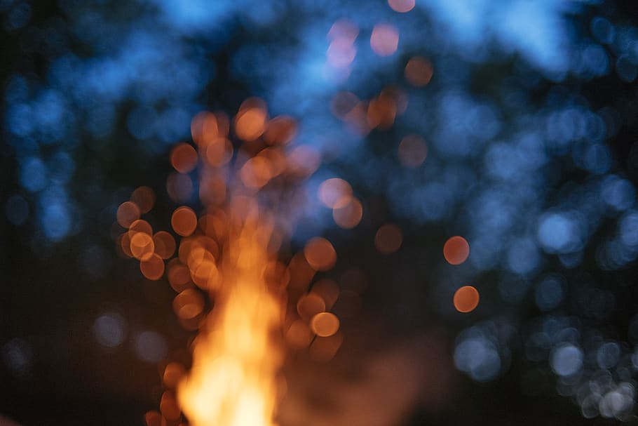 nature photo, natural bokeh, smore, fire pit, summertime, outdoor