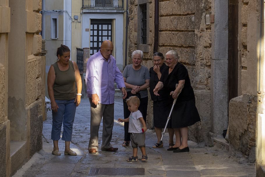 italy, badolato, group of people, males, full length, architecture HD wallpaper