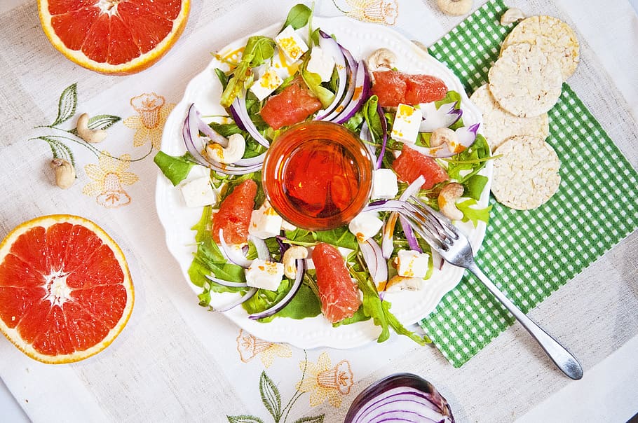 salad, orange, pp, nutrition, healthy, oranges, fruit, vitamins HD wallpaper