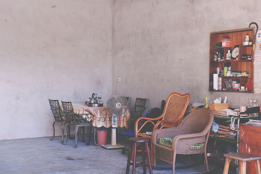 taiwan, 石店尾, living room, traditional, vintage, cane chair